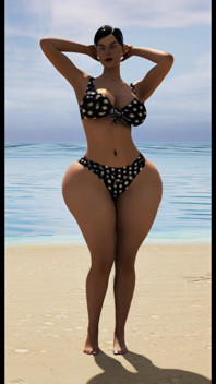 Mrs. Gunther Shaking It at the Beach