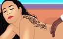 Back Alley Toonz: Татуированную латину с круглой жопой дрючат ее офигенной задницей мультяшная пародия на большой черный член
