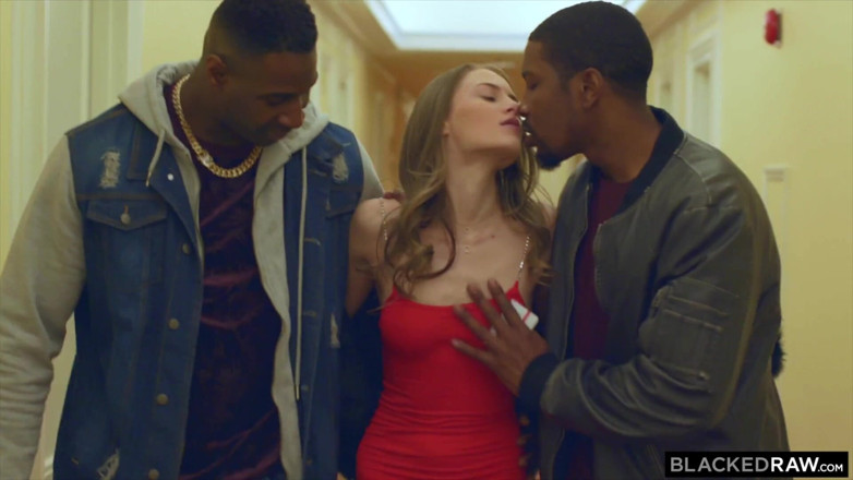Blackedraw: Blackedraw Thirsty Brunette Gets DP’d by Two Thick BBC’s