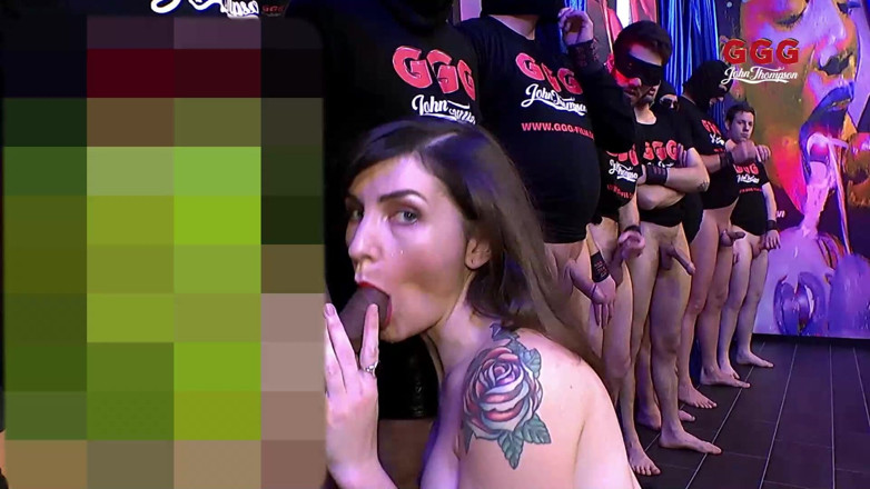 Gang Bang Germany: Adreena Winters शुक्राणु चुसाई - ggg सामूहिक चुदाई!