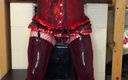 One2chris Gaystuff: Crossdresser dengan rok mini dan stoking lateks + fishnet lagi asik...