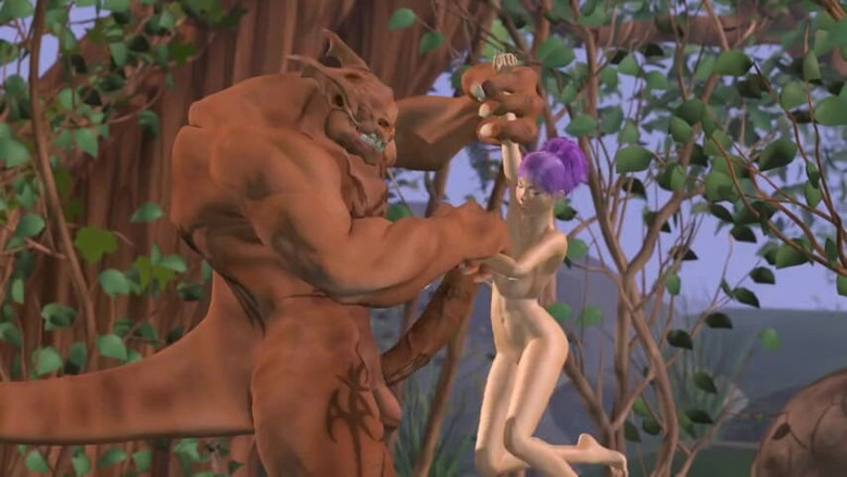 Covemi: Threesome Interrupted: Monster Orc Destroys Two Innocent Elves