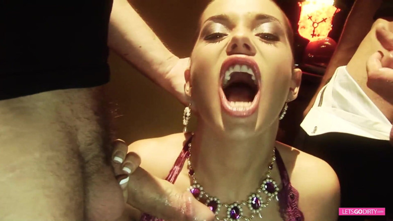 Onlyvids: 3some fuck with the vampire looking big boobed lady