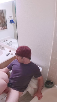 Masturbating Stepmom in the Bathroom Invites Stepson in for Sex
