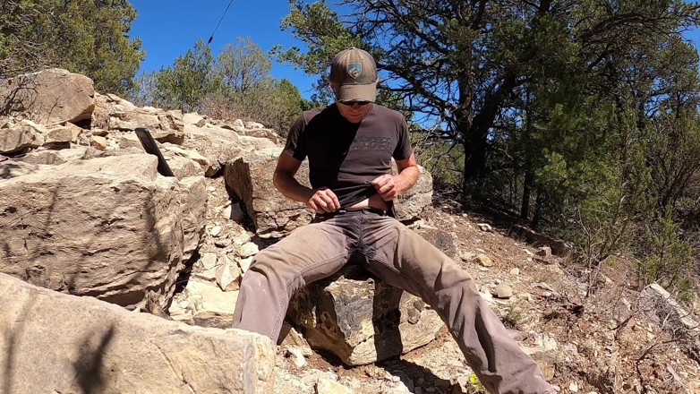Lapetus: Wetting jeans while rock collecting outdoor