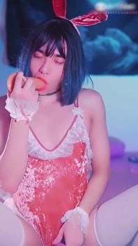 Asian Sissy Bunny Deepthroat Cumshot