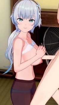 Weißhaarige schönheit nimmt jede position hart im tatami-Zimmer ein - Hentai 3D