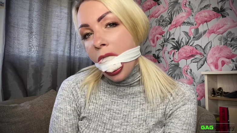 Gag Attack: Penny Lee - Custom turtleneck self gag