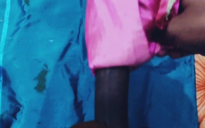 Satin And Silky: Satin-seiden-handjob-porno - sperma auf sari - Satin -seidiger pinker anzug reibt auf schwanzkopf (87)