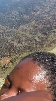 Ebony Teen Giving a Blowjob in Public