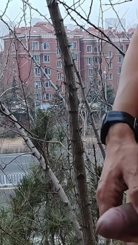 A Naked Gay Masturbating in Public Place