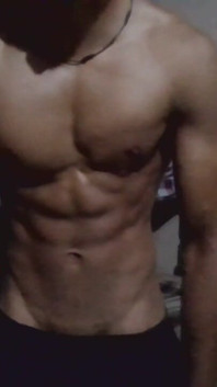 Showing His Abs and Core Area