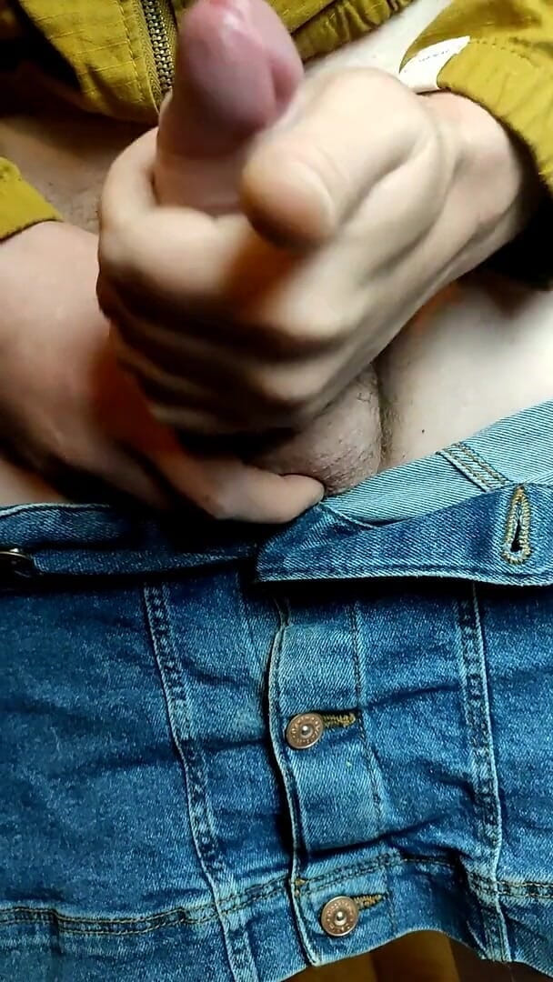 Sara B: Jerk and cum in jeans skirt