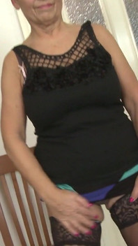 Horny Old Grandma Laura H. Fucks Herself with Her Sex Toy
