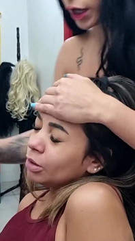 Hands Over Mouth Lesbian Domination Top Babes