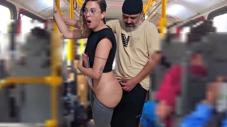 Gabi SweetCouplesStories: Slutty Student Gets Cumshot on the Bus
