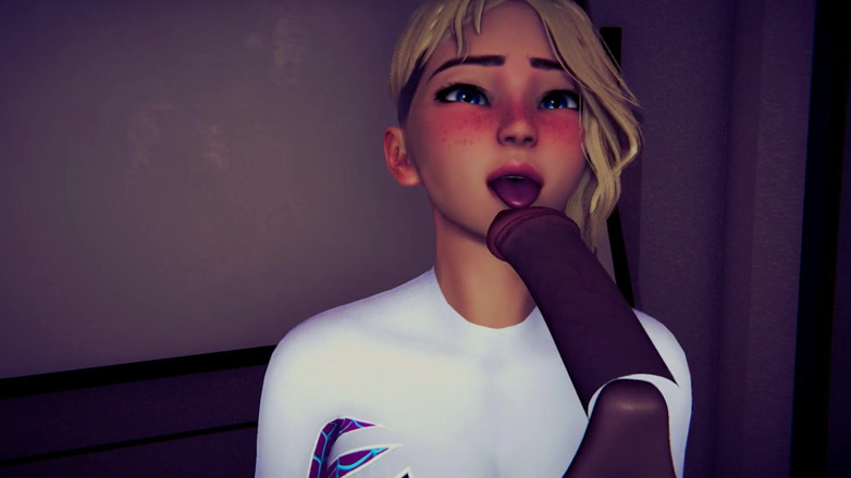 Waifu club 3D: Gwen olizuje hlavu ptáka, dokud se neuděláš
