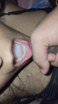 Beautiful Indian GF Huge Cum on Her Mouth in Her 21st Birthday