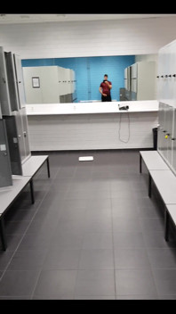 At the gym locker room