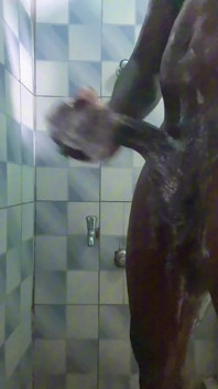 20y BBC Nasty Jerking off in His Shower Cleaning up His Cock
