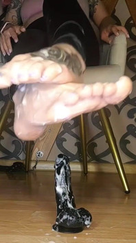 Lady Angela Polonyalı dildo ayakla muamele bodymilk
