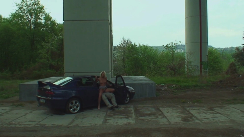Kinky Angels: Whipped blonde bitch banged after sucking dick in the car