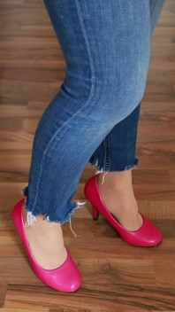 Pink Heels on Wood - Svůdné klikání a Jeans Tease Asmr