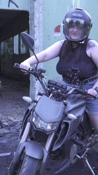 Look at My Boobs on a Motorcycle!