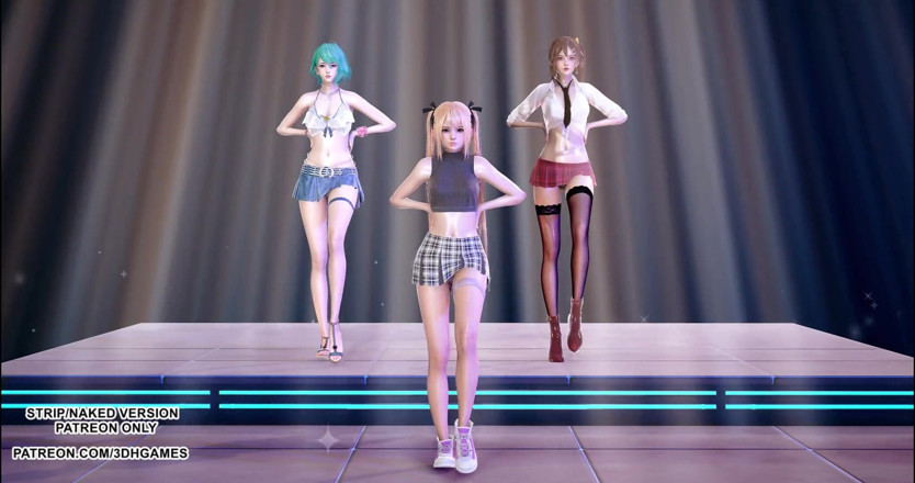 3D-Hentai Games: [mmd] zdobywca doa Marie Rose Misaki Tamaki gorący taniec 4k 60fps