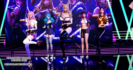 3D-Hentai Games: Gfriend - Glass bead Ahri, Akali, Seraphine, Kaisa, Gwen fierbinte Kpop