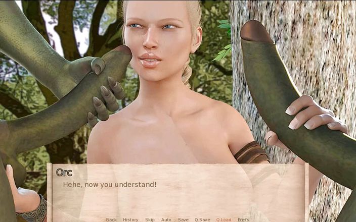 Visual Novels: Alenjas dobrodružství, část 7 - orkové šukají teenku elfky v lese