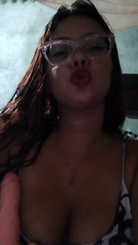 Girl with Colored Hair and Glasses Makes a Proposal to Be Penetrated