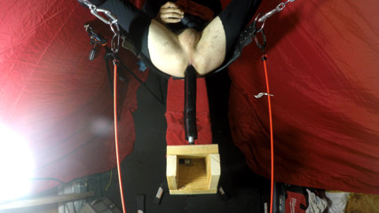 Fist slave: Solo play on 22 inch toy in sling
