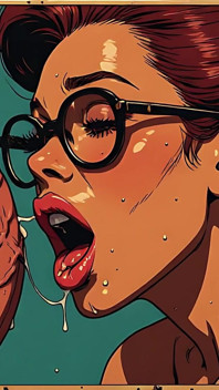 Des femmes sucent une bite, art ai