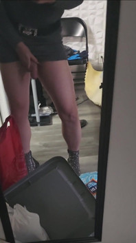 TS Touching Myself in the Mirror Big Dick