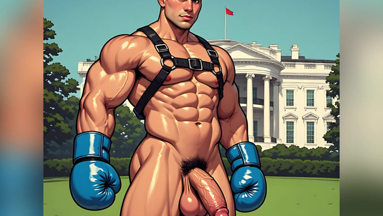 Erotic Man: Handsome Muscular Men with Big Cocks Outdoors (ai Art)
