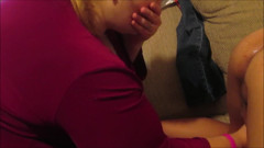 Hot milf eats Sadee ass while tongue fucking her prostate milking huge milky load of cum from her thumbnail
