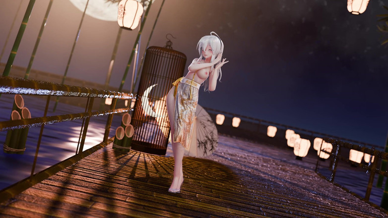 MikuMotion: エロティックなチョンサム 古代スタイルの膣が露出