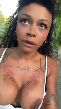 Young Slut Latina Flashing Tits Outside