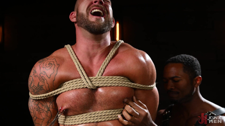 Bound gods: Meaty Beefcake Tryp Bates Ready to Take Sean Xavier's Massive...