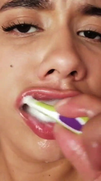 Nastiest Cum Tooth Brushing Ever!