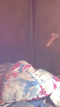 Chupo a Dildo Stuck to the Wall While I Am in 4