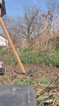 La gigantessa del giardinaggio impazzisce un uomo minuscolo