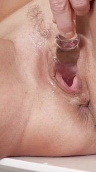 Horny 53 Year Old Mature MILF Iris Masturbates in the Kitchen