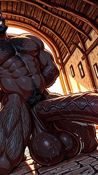 Cowok-cowok nakal ini lagi asik berpose sama raksasa