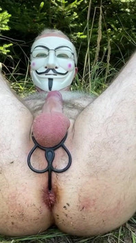 Outdoor Anal Play Wiht Toy and Dildo