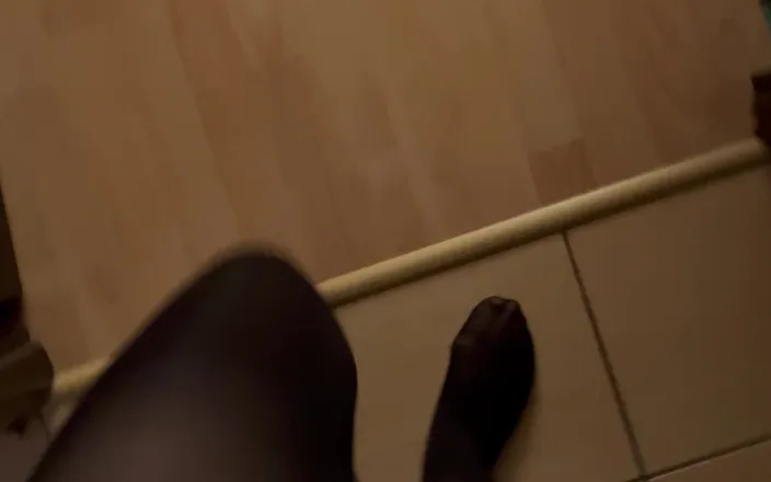 Feet: POV: Walking in Black Tights