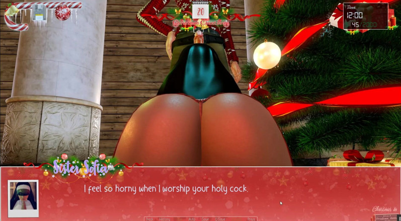 Cumming Gaming: Sınırsız Noel [xmas hentai porno oyunu] ep.5 siyah rahibe bu yıl...