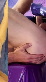 First Time Making My Boyfriend Eat His Cum While Pegging Him