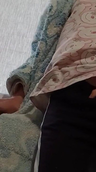 A Slender Brunette in a Robe Masturbates at Home After University